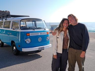 Volkswagen debuts restored vintage blue bus that survived wildfire and melted hearts