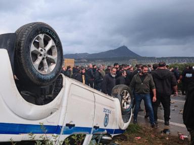 Protesting Greek farmers swarm onto apron area of international airport on Crete